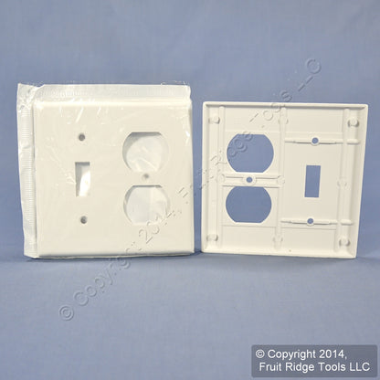 Leviton 88005 White 2-Gang Toggle Duplex Plastic Standard Wallplate Cover 2-pack