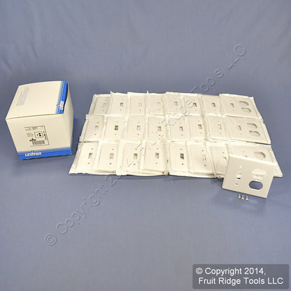 Leviton 88005 White 2-Gang Toggle Duplex Plastic Standard Wallplate Cover 25pcs