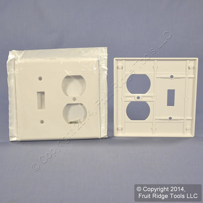 Leviton 88005 White 2-Gang Toggle Duplex Plastic Standard Wallplate Cover 25pcs