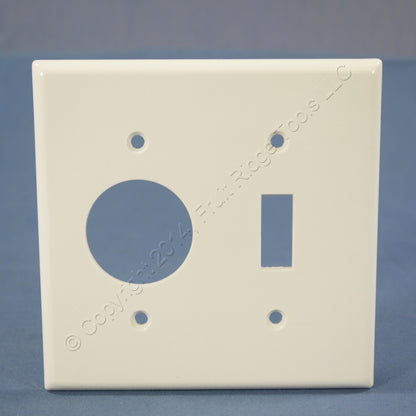 Leviton 88007 White 2-Gang Toggle 1.406" Outlet Plastic Standard Wallplate Cover