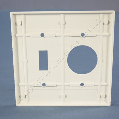 Leviton 88007 White 2-Gang Toggle 1.406" Outlet Plastic Standard Wallplate Cover