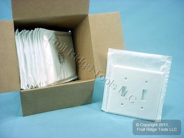 Leviton 88009 White 2-Gang Decora GFCI Plastic Standard Wallplate Covers 15pcs