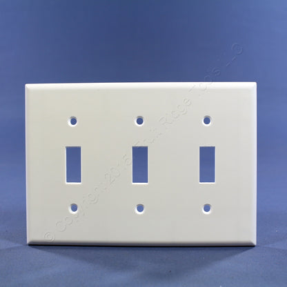 Leviton 88011 White 3-Gang Toggle Switch Plastic Standard Wallplate Cover Plate