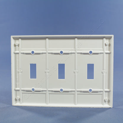 Leviton 88011 White 3-Gang Toggle Switch Plastic Standard Wallplate Cover Plate