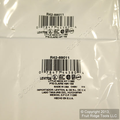 Leviton 88011 White 3-Gang Toggle Switch Standard Cover Thermoset Wallplate 2pcs