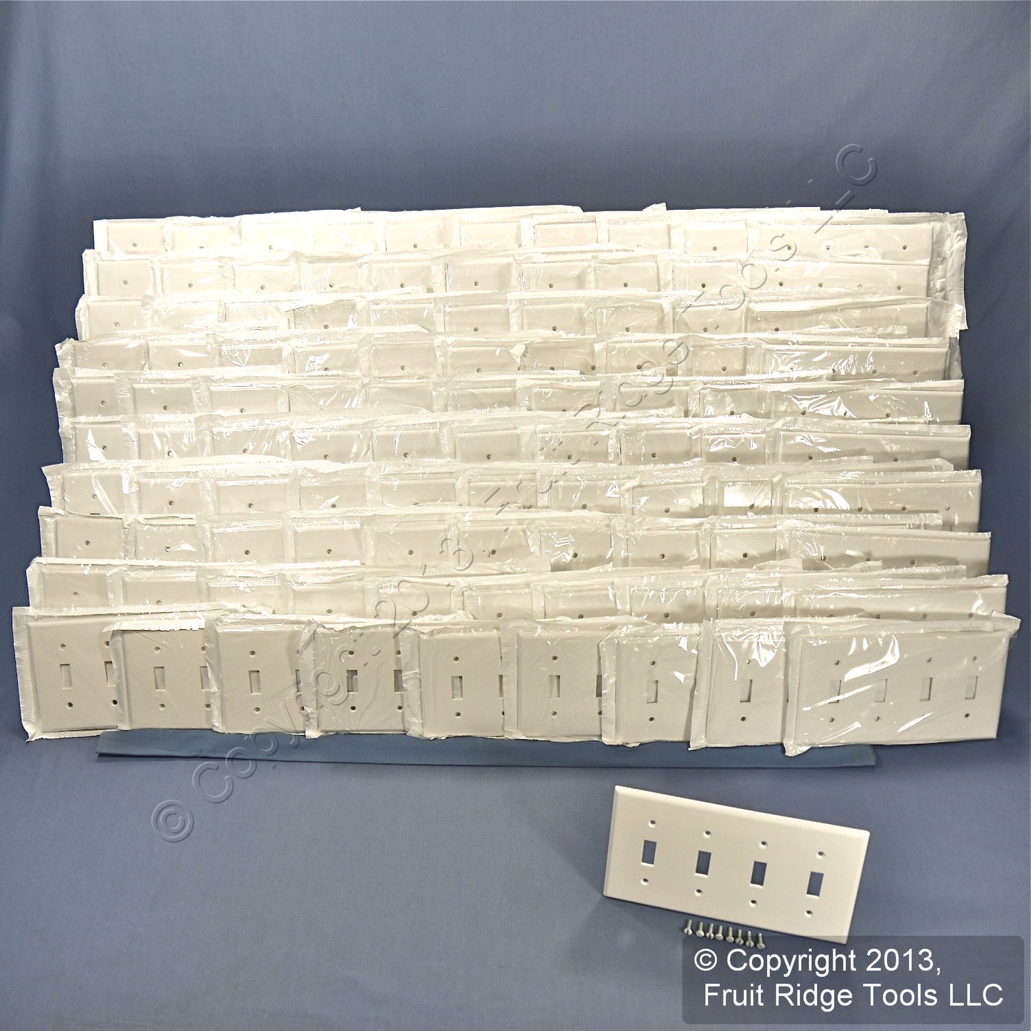 Leviton 88012 White 4-Gang Toggle Light Switch Cover Thermoset Wallplates 100pk