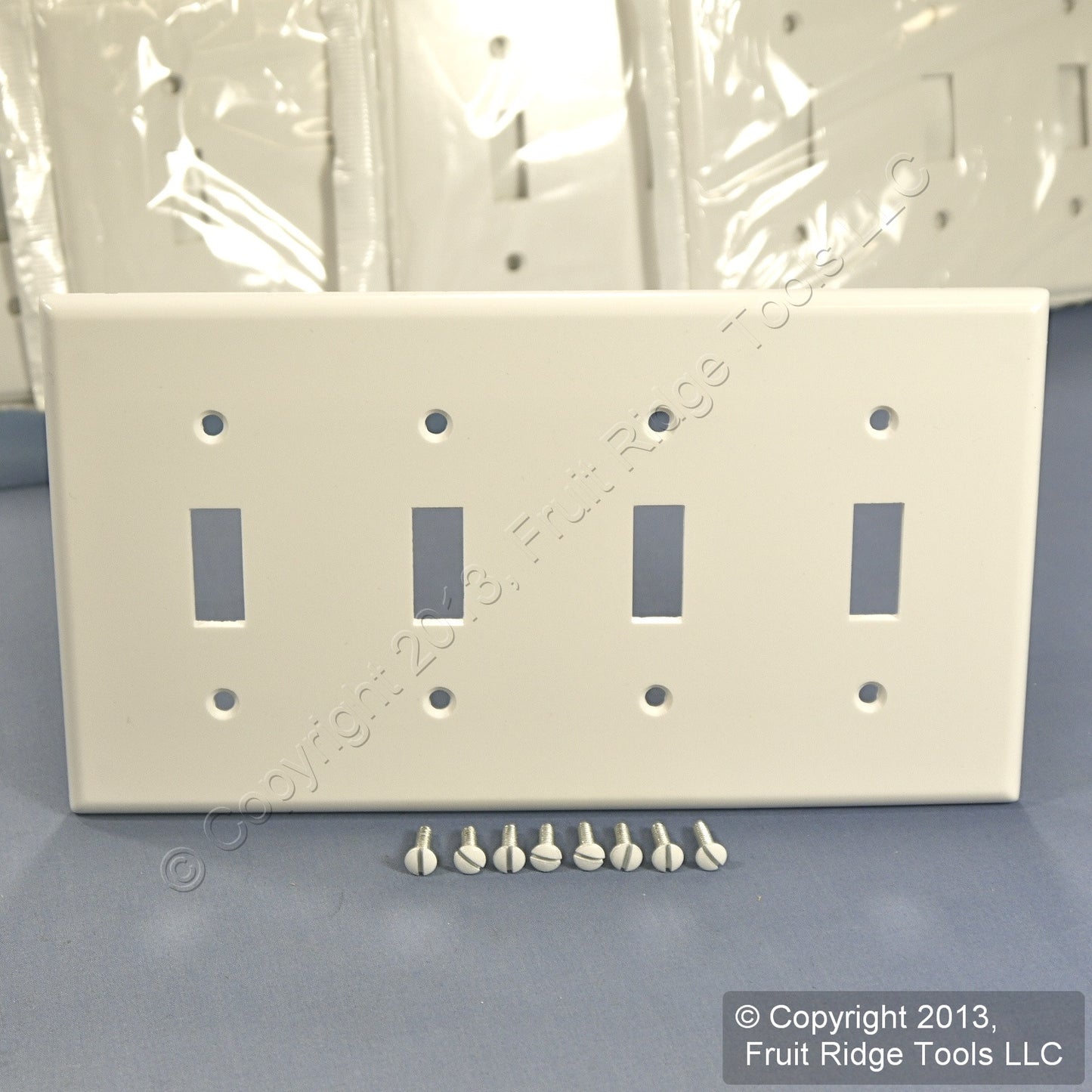 Leviton 88012 White 4-Gang Toggle Light Switch Cover Thermoset Wallplates 100pk