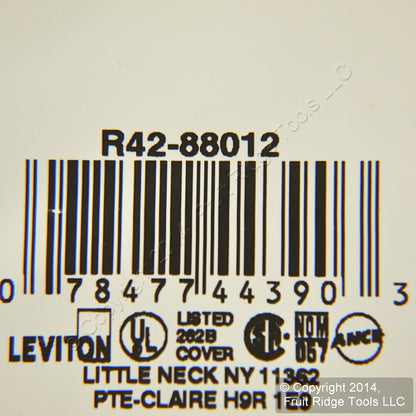 Leviton 88012 White 4-Gang Toggle Light Switch Cover Thermoset Wallplate 50-Pack