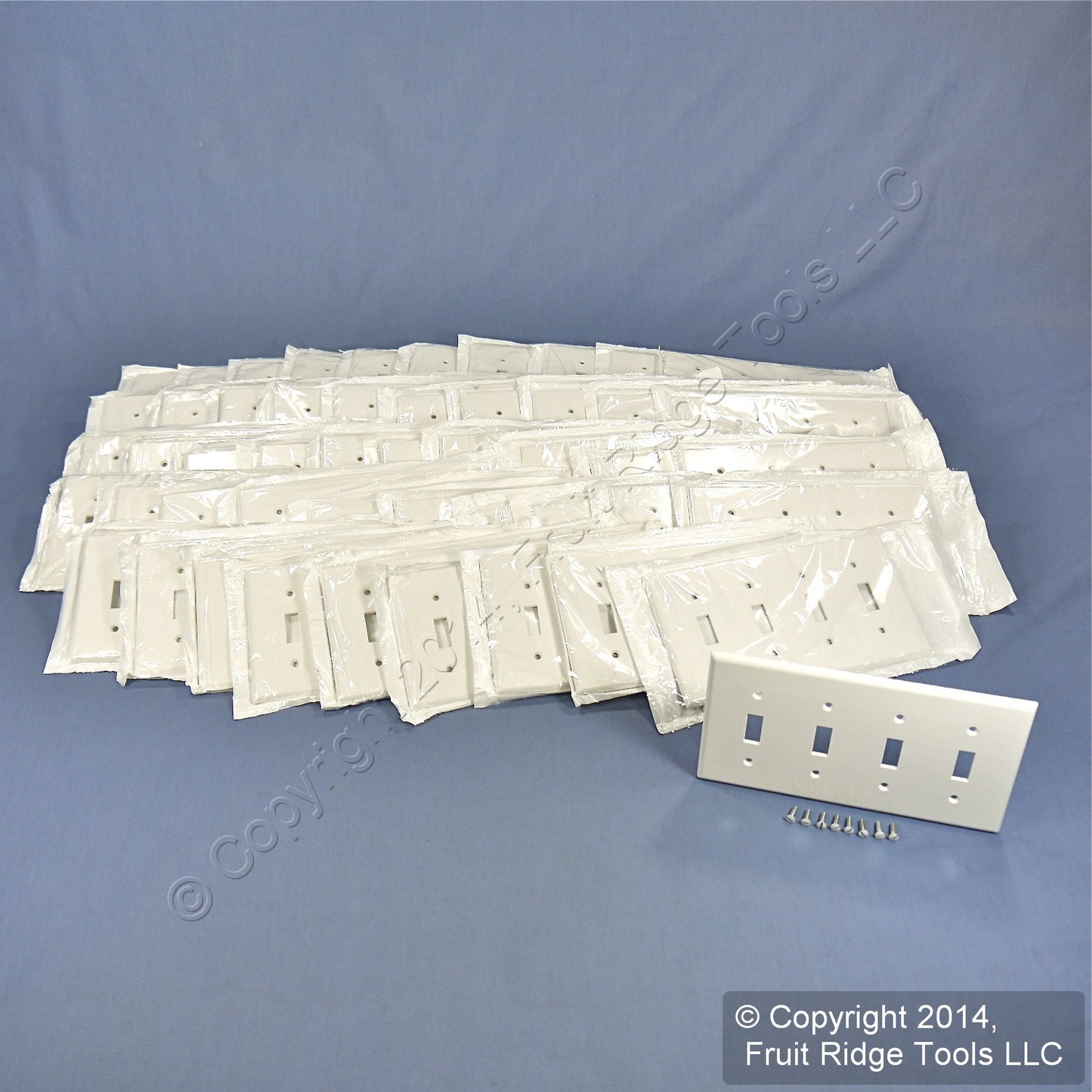 Leviton 88012 White 4-Gang Toggle Light Switch Cover Thermoset Wallplate 50-Pack