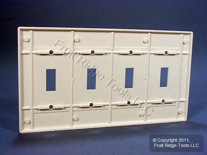 Leviton White Standard 4-Gang Toggle Light Switch Cover Plastic Wallplate 88012