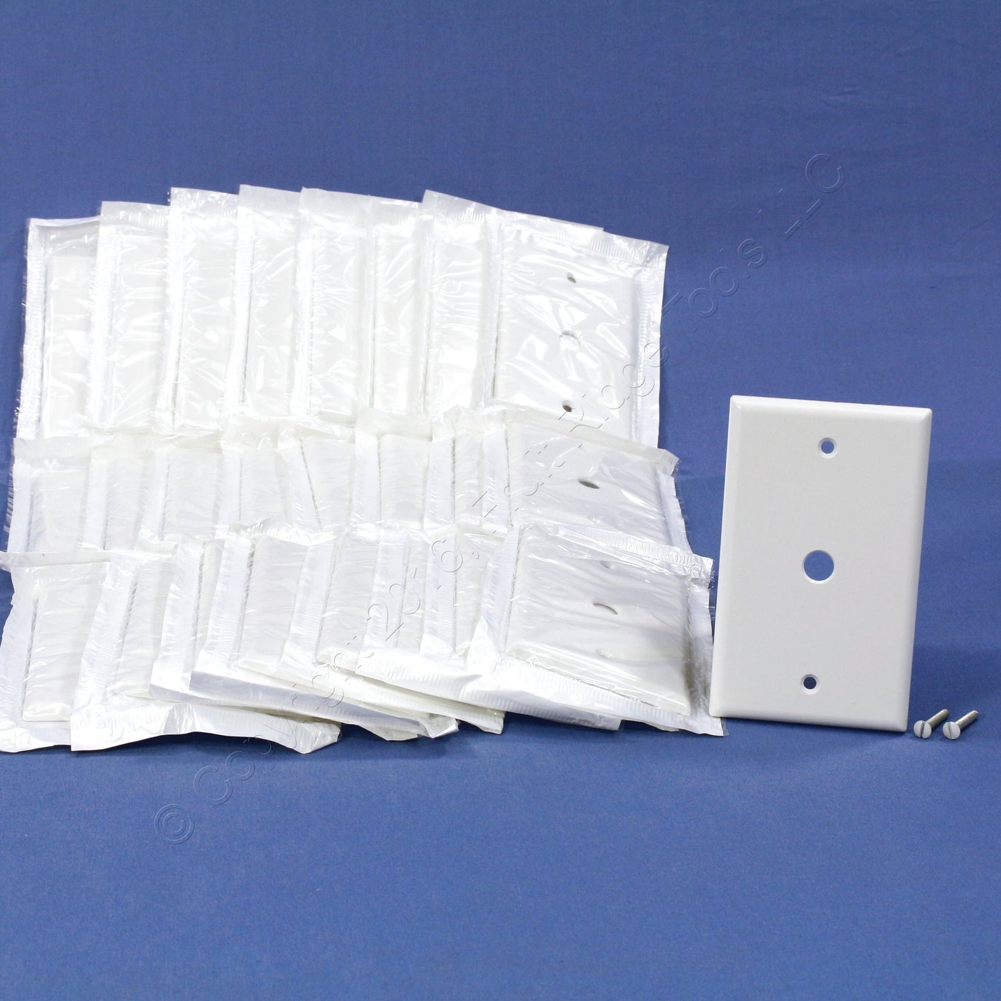 Leviton 88013 White 1-Gang Phone .406" Plastic Wallplate Cover Box Mount 25pcs