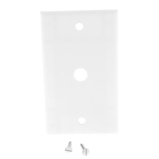 Leviton 88013 White 1-Gang Phone .406" Hole Plastic Wallplate Cover Box Mount