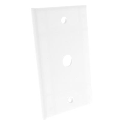 Leviton 88013 White 1-Gang Phone .406" Hole Plastic Wallplate Cover Box Mount