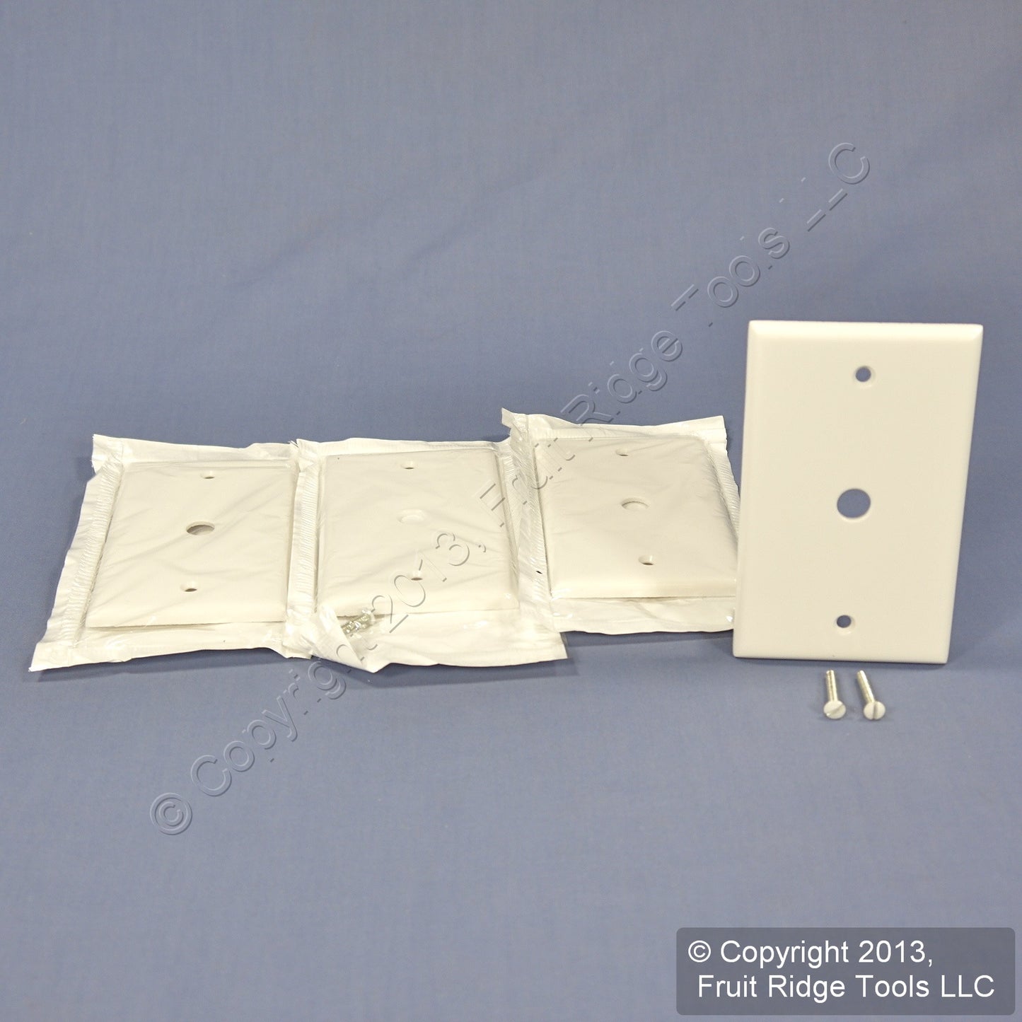 Leviton 88013 White 1-Gang Phone .406" Plastic Wallplate Cover Box Mount 4pcs