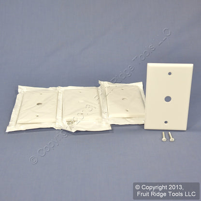 Leviton 88013 White 1-Gang Phone .406" Plastic Wallplate Cover Box Mount 4pcs