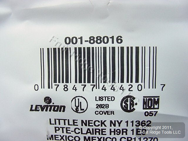 Leviton 88016 White 2-Gang Duplex Outlet Plastic Standard Wallplate Cover Plate