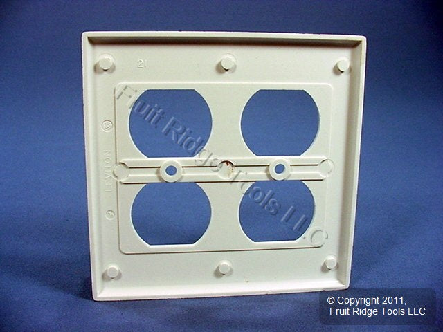 Leviton 88016 White 2-Gang Duplex Outlet Plastic Standard Wallplate Cover Plate