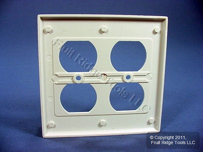 Leviton 88016 White 2-Gang Duplex Outlet Plastic Standard Wallplate Cover Plate