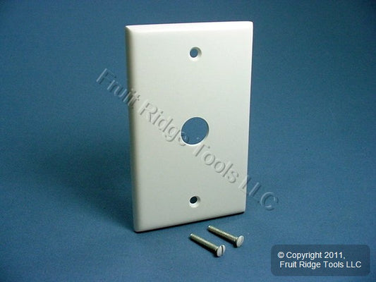 Leviton 88017 White 1-Gang Phone .625" Hole Plastic Wallplate Cover Box Mount