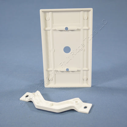 Leviton 88018 White 1-Gang Phone .406" Hole Plastic Wallplate Cover Strap Mount