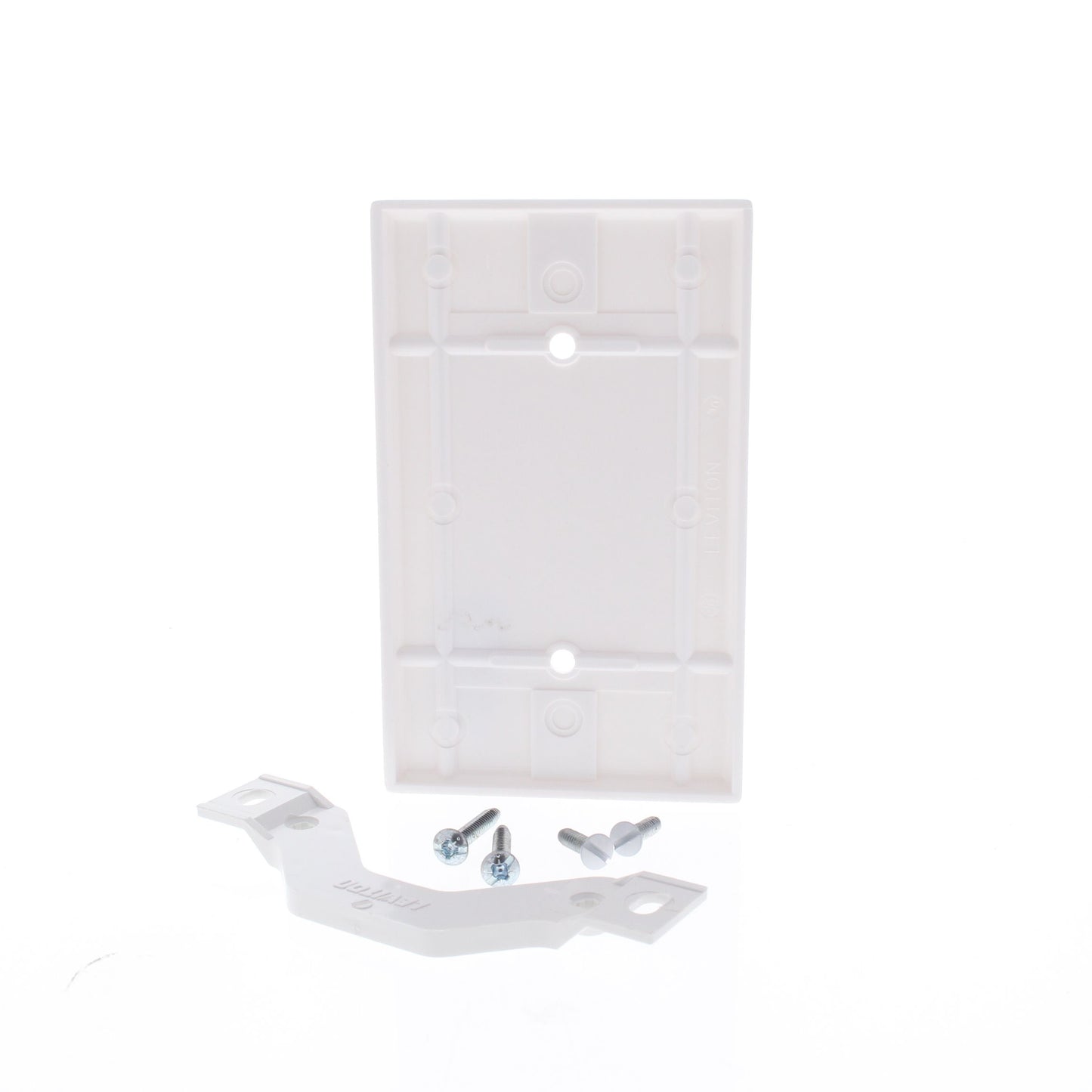 Leviton 88019 White 1-Gang Blank Plastic Standard Wallplate Cover Strap Mount