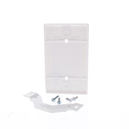 Leviton 88019 White 1-Gang Blank Plastic Standard Wallplate Cover Strap Mount