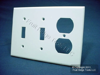 Leviton 88021 White 3-Gang Toggle Duplex Plastic Standard Wallplate Cover 15pcs
