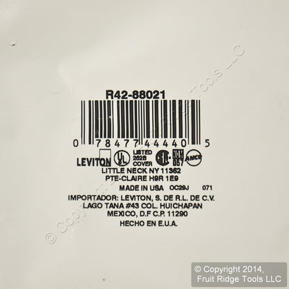 Leviton 88021 White 3-Gang Receptacle Switch Cover Thermoset Wallplates 50-Pack