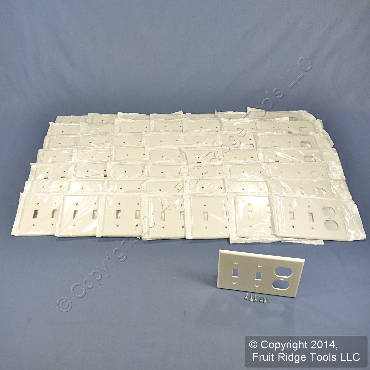 Leviton 88021 White 3-Gang Receptacle Switch Cover Thermoset Wallplates 50-Pack