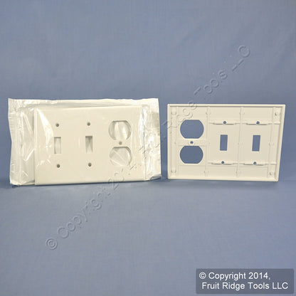 Leviton 88021 White 3-Gang Receptacle Switch Cover Thermoset Wallplates 50-Pack