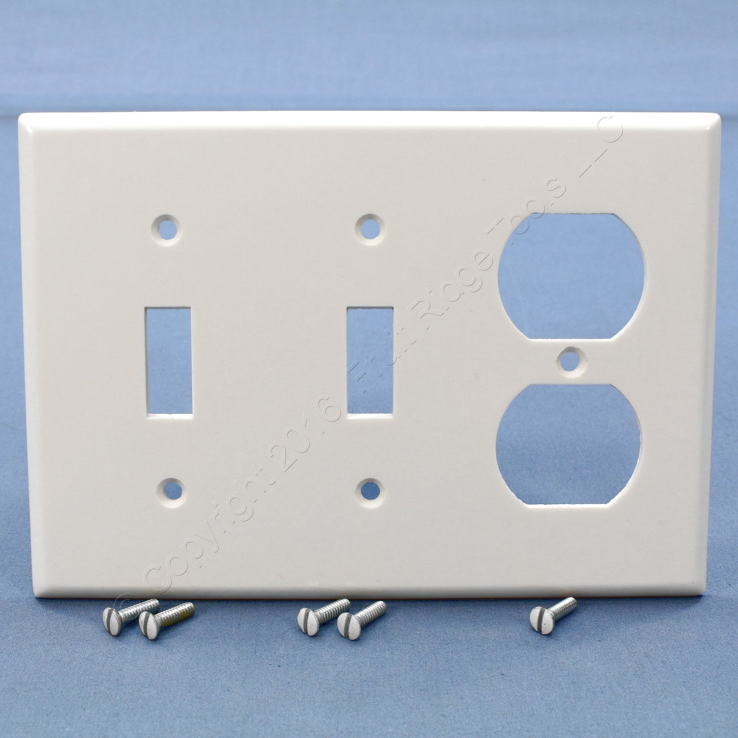 Leviton 88021 White Duplex 3-Gang Receptacle Outlet Cover Wallplate Switchplate