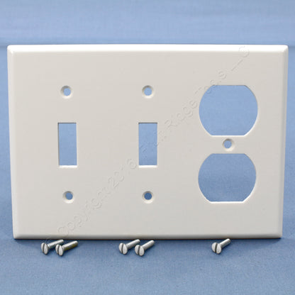 Leviton 88021 White Duplex 3-Gang Receptacle Outlet Cover Wallplate Switchplate