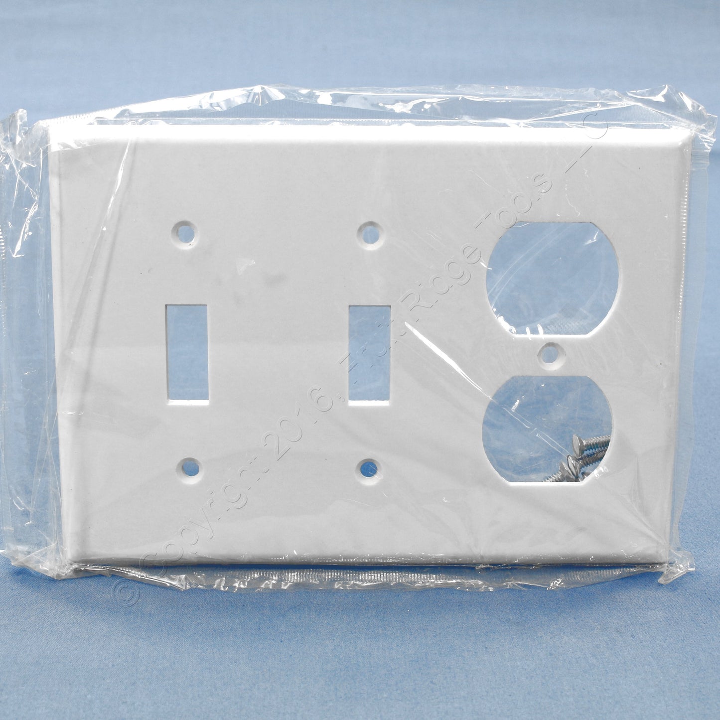 Leviton 88021 White Duplex 3-Gang Receptacle Outlet Cover Wallplate Switchplate