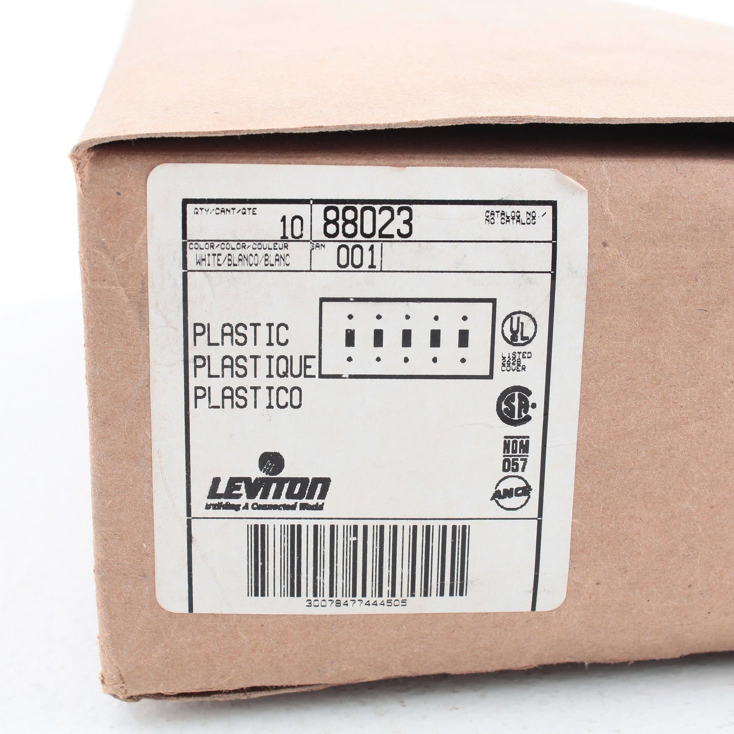 Leviton 88023 White 5-Gang Toggle Switch Cover Wall Plates Switch Plates 10-Pack