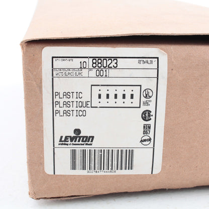 Leviton 88023 White 5-Gang Toggle Switch Cover Wall Plates Switch Plates 10-Pack