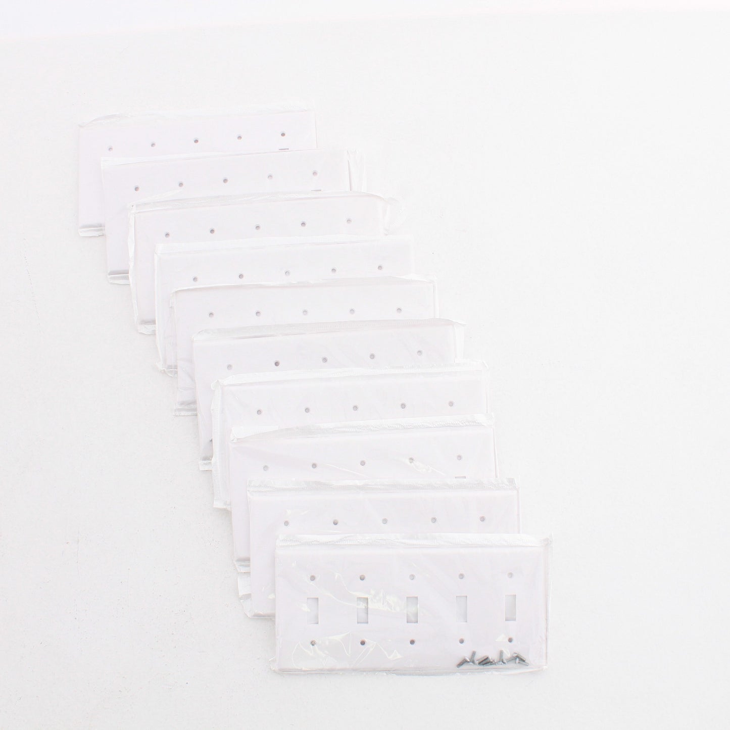 Leviton 88023 White 5-Gang Toggle Switch Cover Wall Plates Switch Plates 10-Pack