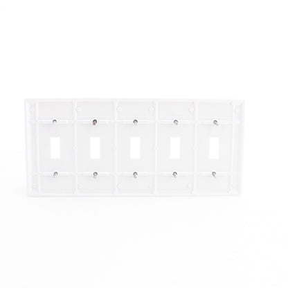 Leviton 88023 White 5-Gang Toggle Switch Cover Wall Plates Switch Plates 10-Pack