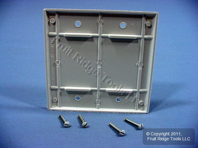 Leviton 88025 White 2-Gang Blank Standard Plastic Wallplate Cover Box Mount 25pk