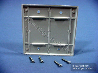 Leviton 88025 White 2-Gang Blank Standard Plastic Wallplate Cover Box Mount 25pk