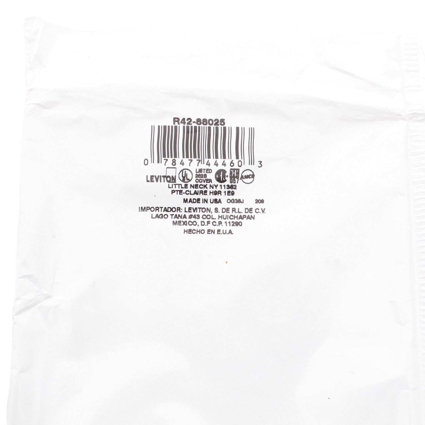 Leviton 88025 White 2-Gang Blank Plastic Standard Size Wallplate Cover Box Mount