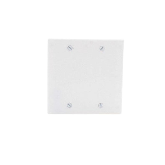Leviton 88025 White 2-Gang Blank Plastic Standard Size Wallplate Cover Box Mount