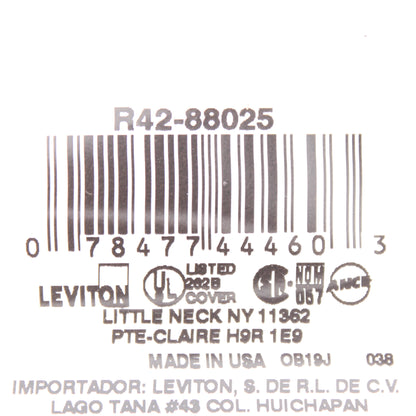 Leviton 88025 White 2-Gang Blank Plastic Standard Wallplate Cover Box Mount 2pcs