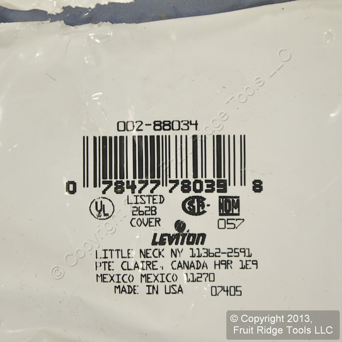 Leviton 88034 White 2-Gang Blank, Plastic Standard Wallplate Cover Strap Mount