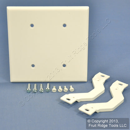 Leviton 88034 White 2-Gang Blank, Plastic Standard Wallplate Cover Strap Mount