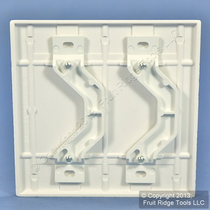 Leviton 88034 White 2-Gang Blank, Plastic Standard Wallplate Cover Strap Mount