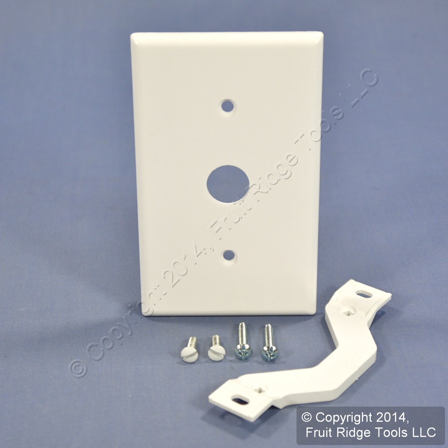 Leviton 88037 White 1-Gang Telephone .625" Cable Thermoset Wallplate Strap Mount