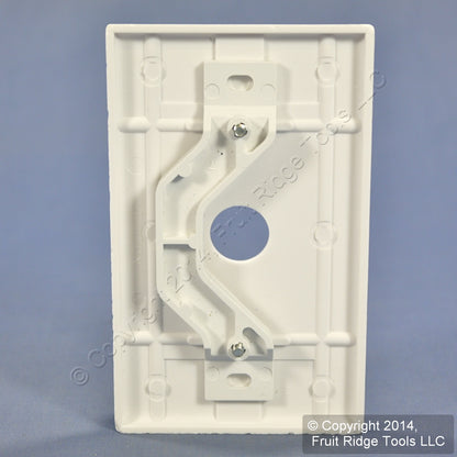 Leviton 88037 White 1-Gang Telephone .625" Cable Thermoset Wallplate Strap Mount