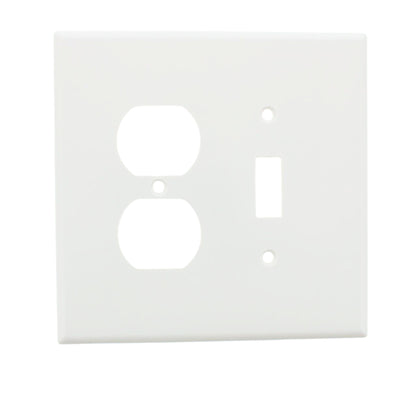 Leviton 88105 White 2-Gang Plastic Oversize Toggle Duplex Outlet Wallplate Cover