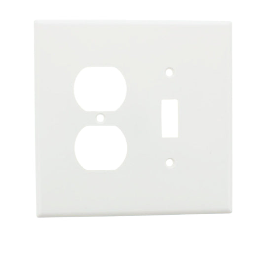Leviton 88105 White 2-Gang Plastic Oversize Toggle Duplex Outlet Wallplate Cover