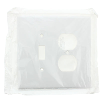 Leviton 88105 White 2-Gang Plastic Oversize Toggle Duplex Outlet Wallplate Cover